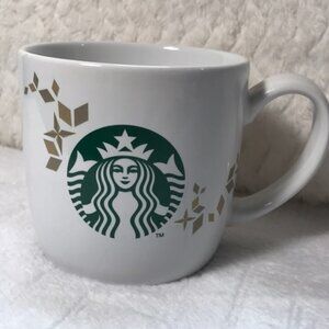 STARBUCKS 2013 holiday mug 14 Oz. mermaid green gold starbucks logo
